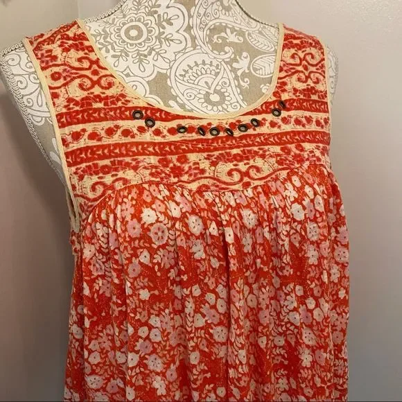 Free People Lucky Coin Festive Orange Small Tank Top - Picture 6 of 12
